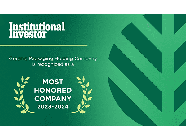Graphic Packaging reconnue comme étant l'une des entreprises les plus honorées d'Amérique lors de la remise de prix All-America Executive Team Awards d'Institutional Investor 2023-2024