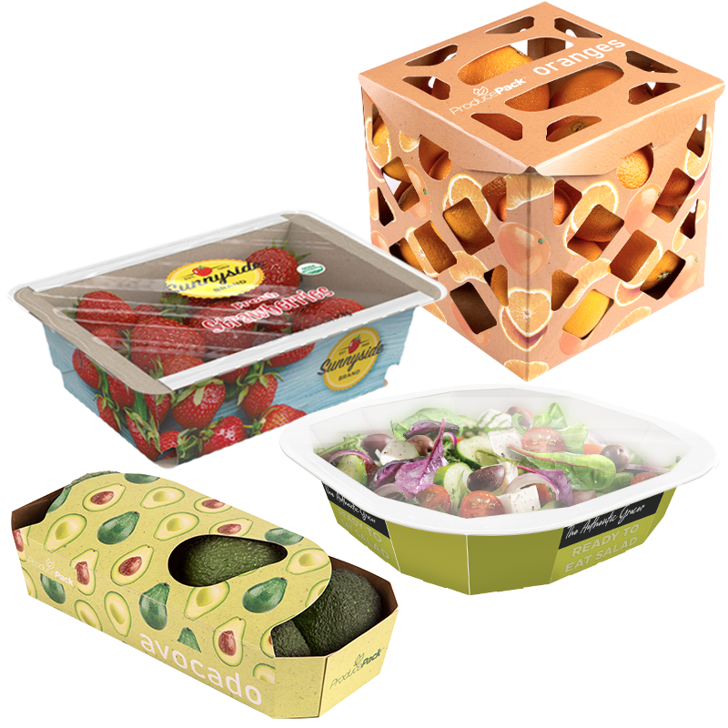 Emballage en carton plat pour fruits et légumes frais