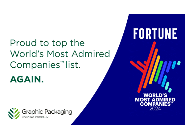 Graphic Packaging s'est classée en tête de son industrie pour la deuxième année consécutive selon World’s Most Admired CompaniesMC de Fortune pour 2024